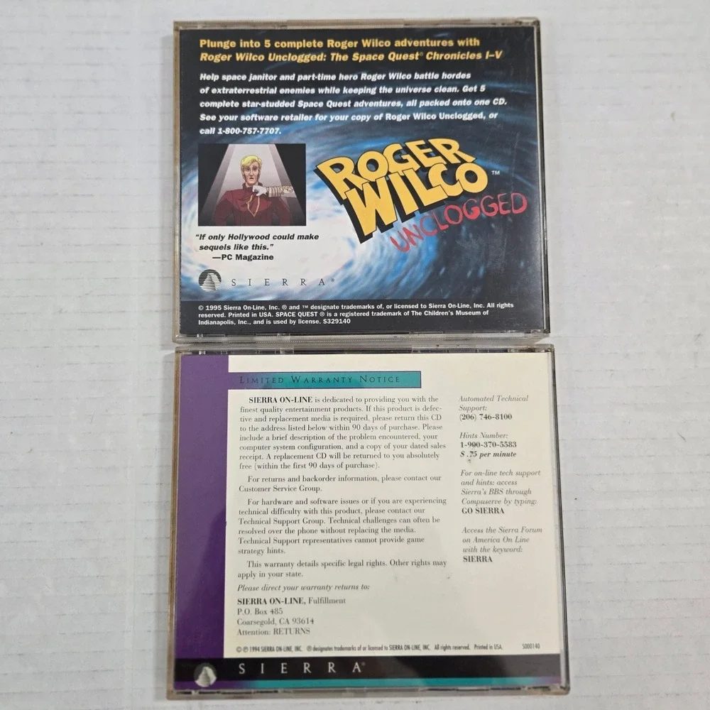 Space Quest 6 Woodruff Schnibble Sierra PC Game Lot Vintage 1995 CD-ROM